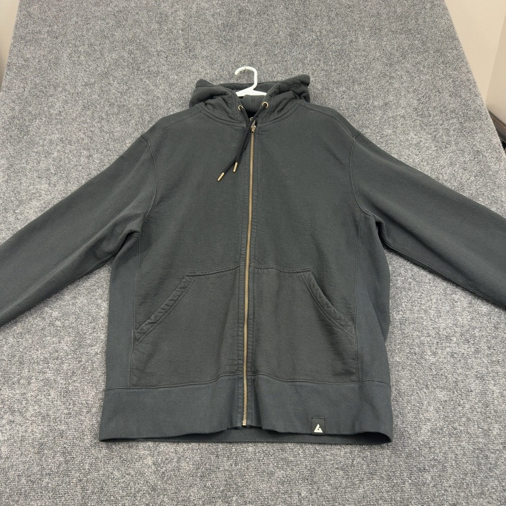 American Giant Zip Up Hoodie Men XL Black Cotton OutboundIQ Graphic Casual Style - Picture 1 of 8